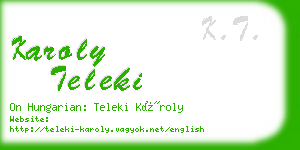 karoly teleki business card